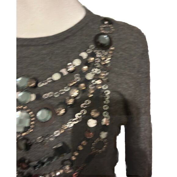 Tory Burch Cashmere Womens Sweater Size M Luxury Boho Embellished Whimsigoth - Picture 5 of 12